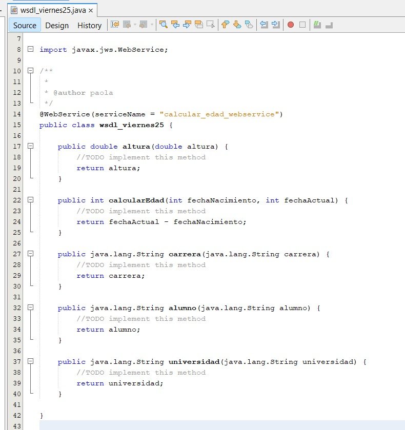 Código del WebService